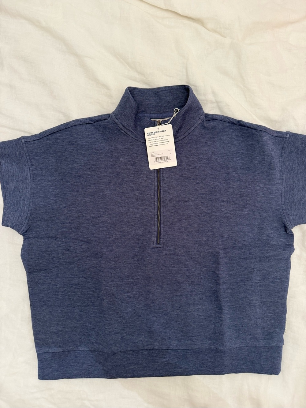 RHOBACK Aspire Short Sleeve Half-Zip COSTAL BLUE - Picture 4 of 8
